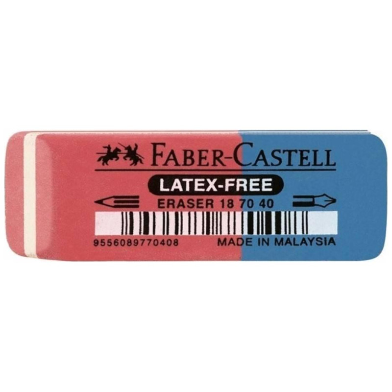 Faber Castell Γόμα Rubber Κλασσική Κόκκινη/Μπλε 7070-40