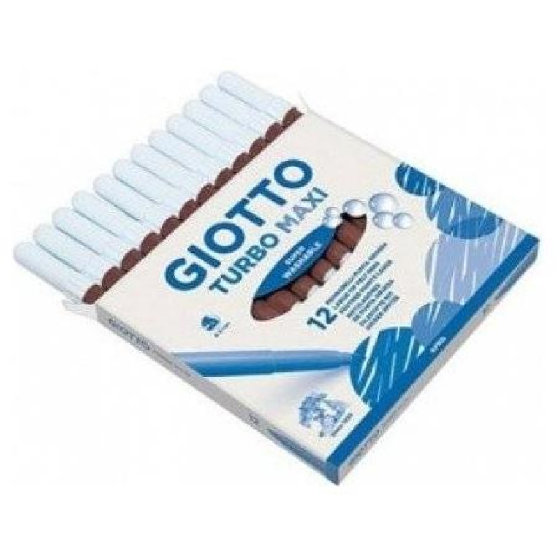 Giotto Μαρκαδόροι Turbo Maxi Χοντροί 12τεμ Καφέ