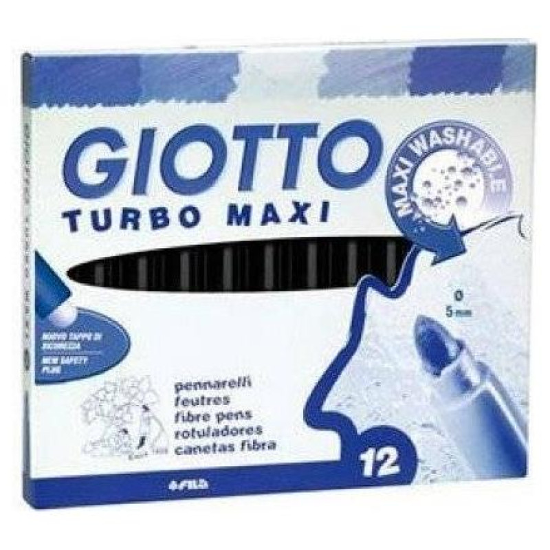 Giotto Μαρκαδόροι Turbo Maxi Χοντροί  12τεμ Μαύρο