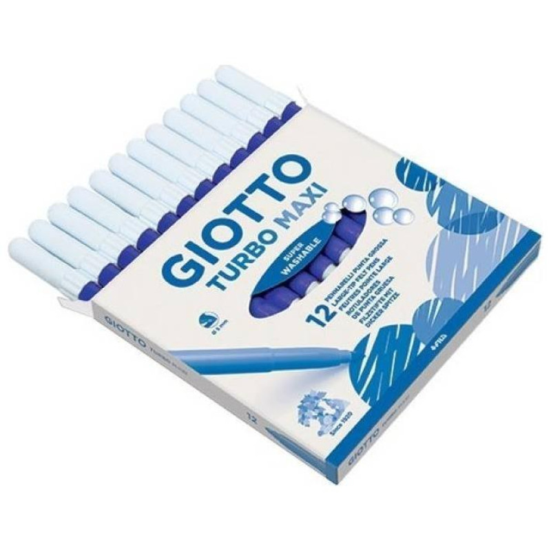 Giotto Μαρκαδόροι Turbo Maxi Χοντροί 12τεμ Μπλε Σκούρο