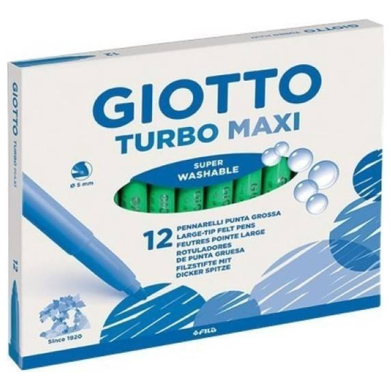 Giotto Μαρκαδόροι Turbo Maxi Χοντροί 12τεμ Πράσινο Ανοιχτό