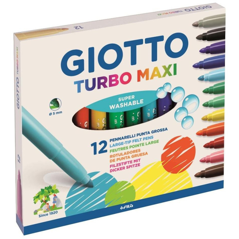 Giotto Μαρκαδόροι Turbo Maxi Χοντροί 12τεμ Διάφορα Χρώματα