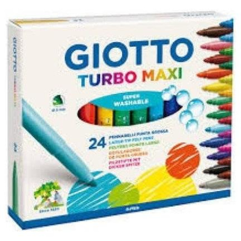 Giotto Μαρκαδόροι Turbo Maxi Χοντροί 24τεμ Διάφορα Χρώματα