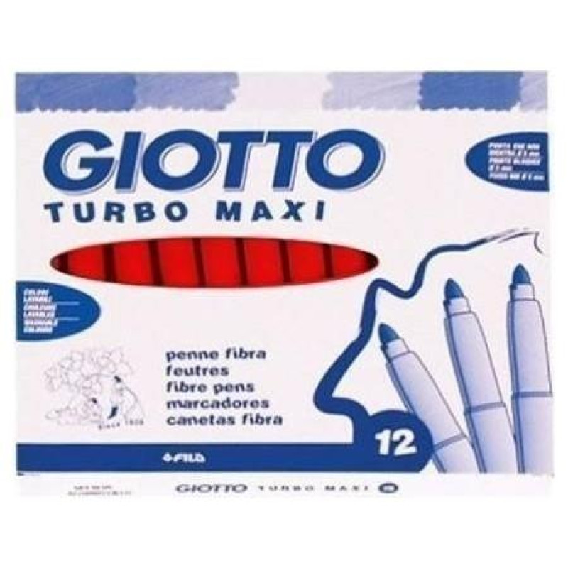 Giotto Μαρκαδόροι Turbo Maxi Xοντροί 12 Τεμ Πορτοκαλί