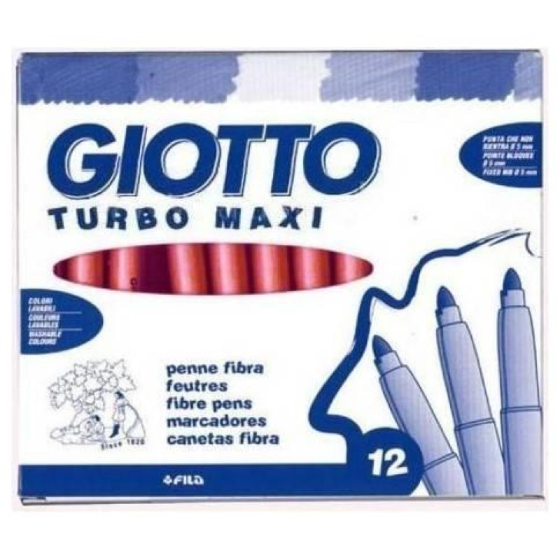 Giotto Μαρκαδόροι Turbo Maxi Xοντροί 12 Τεμ Σομόν