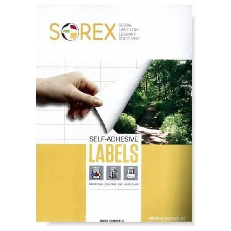 Sorex Self-Adhesive Ετικέτες Εκτυπωτή 210x297cm 100 Φύλλων 4022