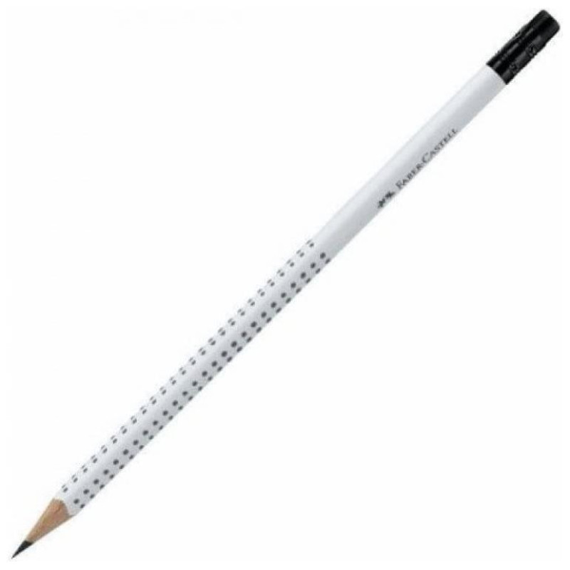 Faber Castell Μολυβι Grip Με Γόμα Λευκό HΒ