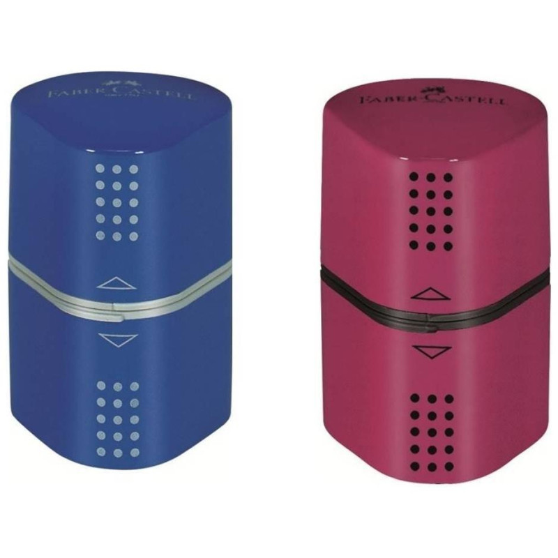 Faber Castell Ξύστρα τριπλή βαρελάκι χρωματιστή 183801