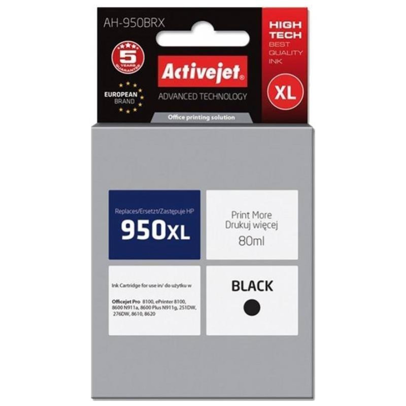 Active Jet Ink Συμβατό Με HP AH-950BRX 950Xl Black 80ml Active Jet Ink Συμβατό Με HP AH-950BRX 950Xl Black 80ml