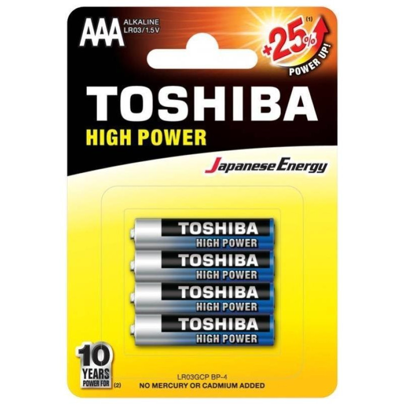 Toshiba High Power Αλκαλικές Μπαταρίες ΑAΑ LR03GCP BP-4 1.5V (4τεμ) Toshiba High Power Αλκαλικές Μπαταρίες ΑAΑ LR03GCP BP-4 1.5V (4τεμ)