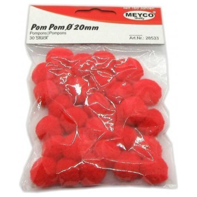 Meyco Pom-Pom 20 mm Κόκκινα M28533