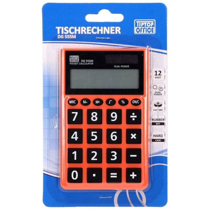 TipTop Office Μίνι Calculator DG555M 12 Ψηφιακά 4 Χρώμα Ποικιλία Κάρτα Κυψέλης TTO405408
