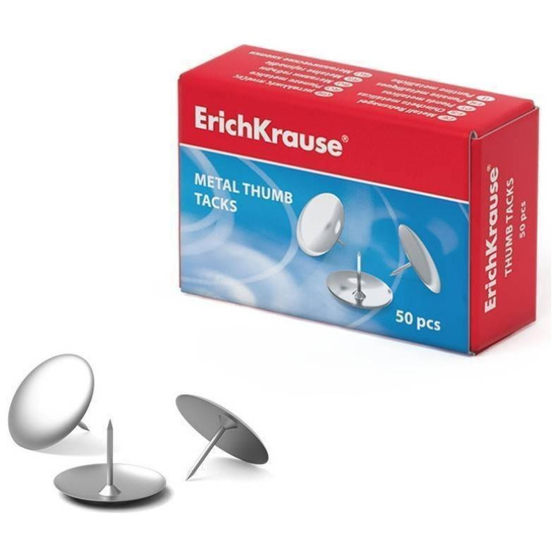 ErichKrause Πινέζες Silver  (κουτί 50 τεμ) EK7851