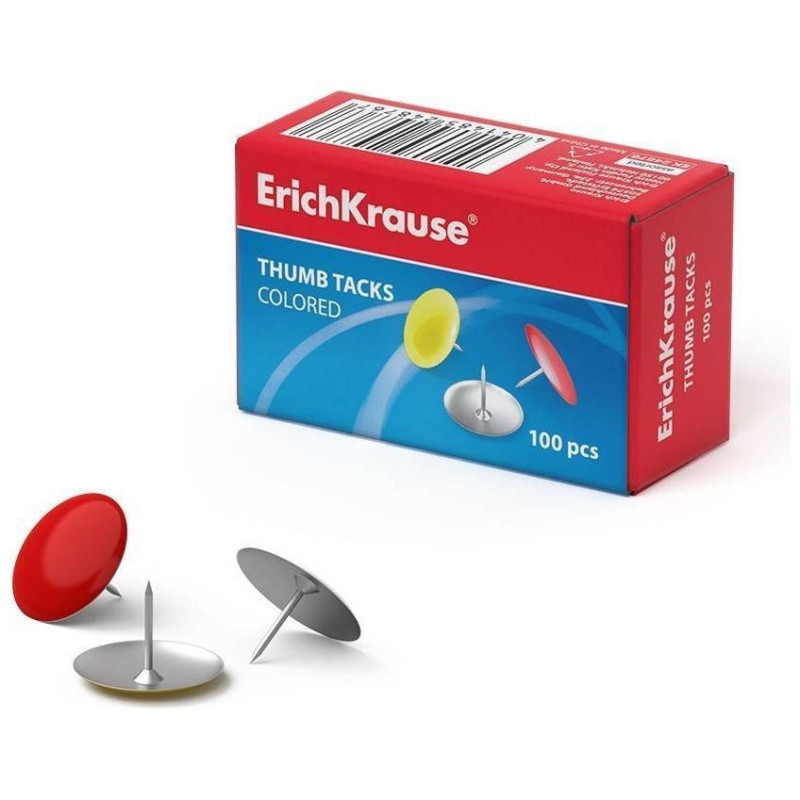 ErichKrause Πινέζες Colour (κουτί 100 τεμ) EK24876