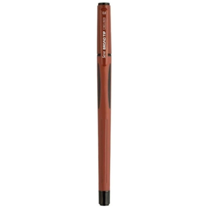 Μαρκαδόρος Γραφής Serve Broadtip Fineliner Καφέ 0.8mm