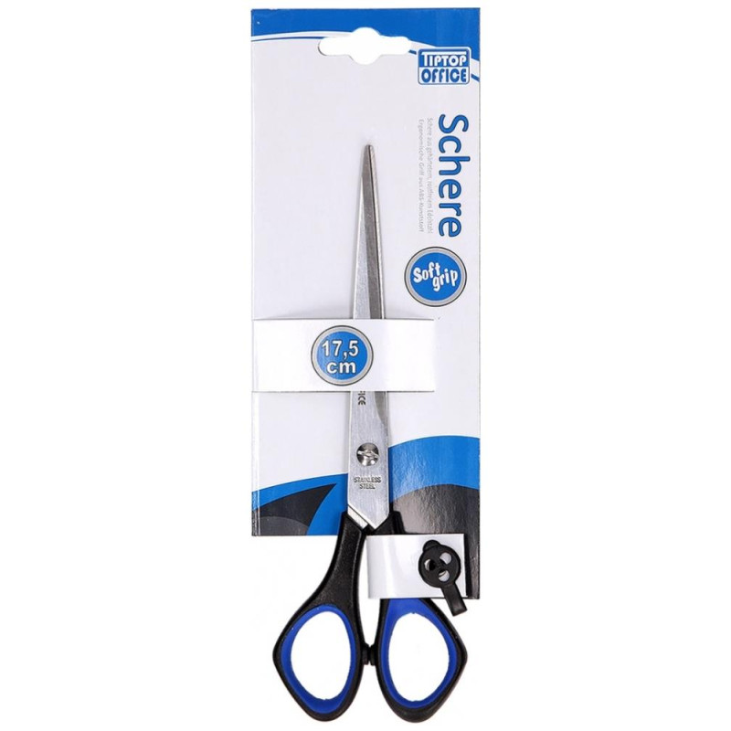 TipTop Office Ψαλίδι Soft Grip 17,5cm Μπλε / Μαύρο TTO404805