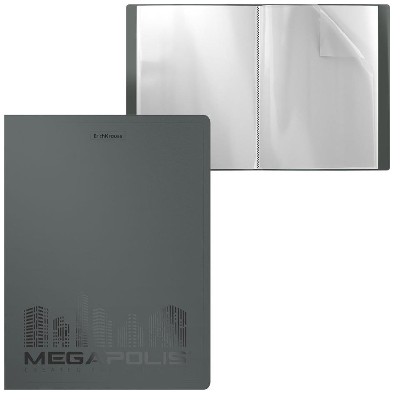 Erichkrause Ντοσιέ A4 Με Ενσωματωμένες Διαφάνειες Megapolis Grey 20 Φύλλα EK49934