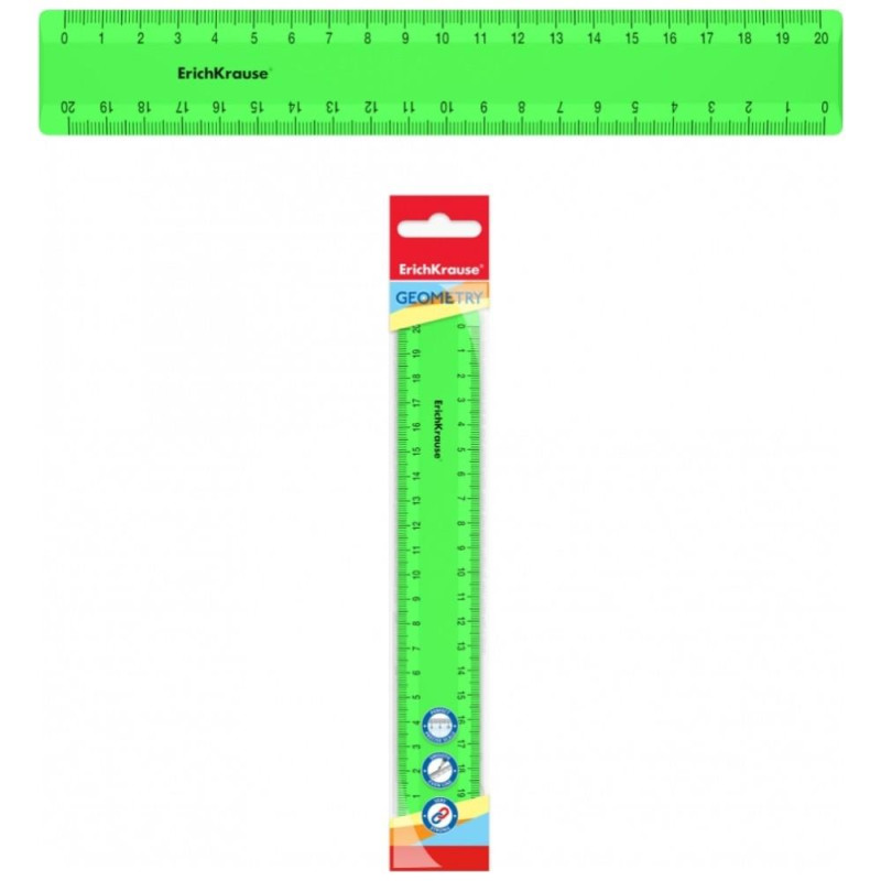 Erichkrause Πλαστικός Χάρακας Neon Solid 20cm EK50578