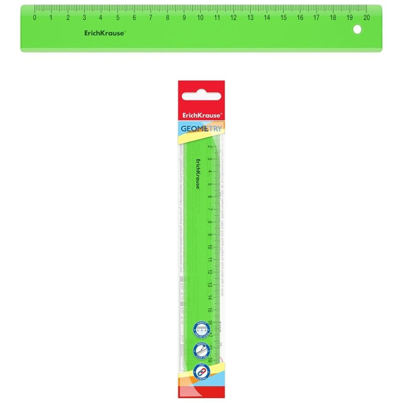 Erichkrause Πλαστικός Χάρακας Neon 20cm EK53000