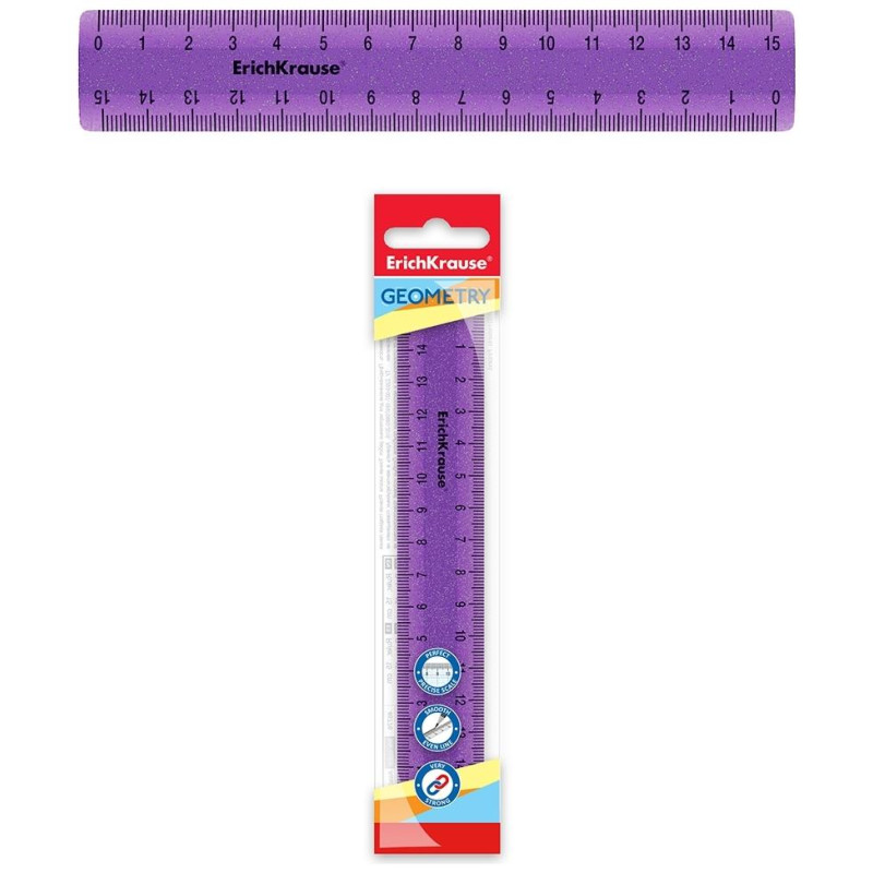 Erichkrause Πλαστικός Χάρακας Standard Glitter 15cm EK53022