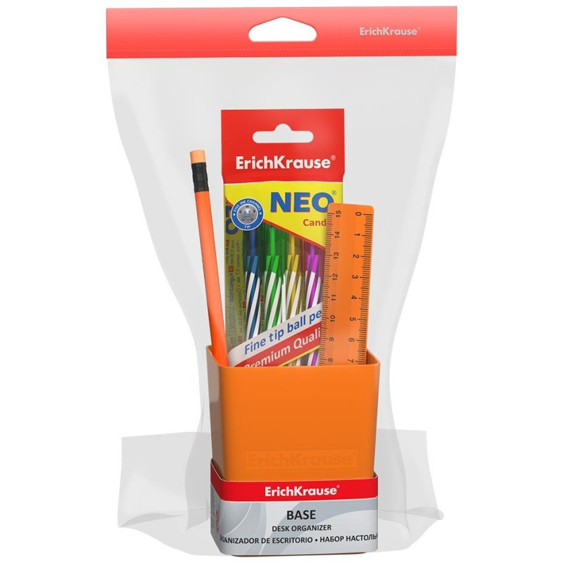 Erichkrause Δοχείο Γραφείου Base  Neon Solid Πόρτοκαλί EK41152