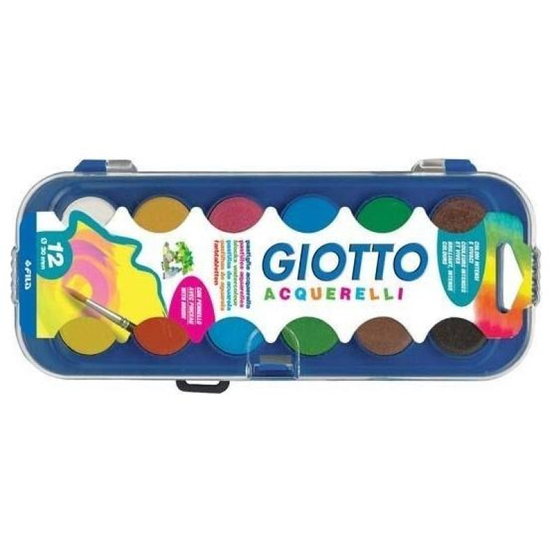 Giotto Νερομπογιά 30mm 12 Χρώματα 351200