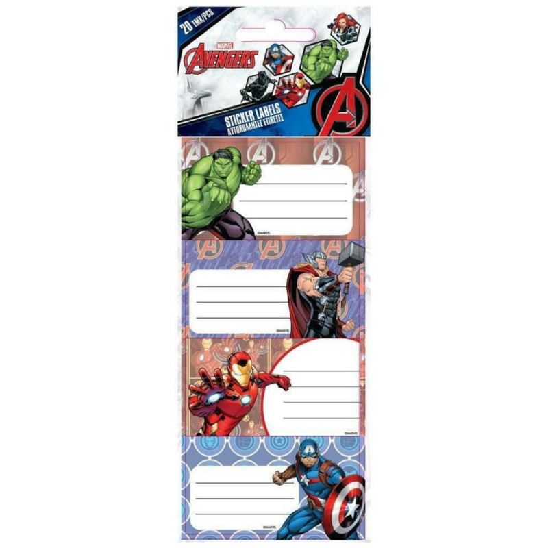 Διακάκης Ετικέτες Αυτοκόλλητες Avengers 20 τεμ 5φυλλα 506057