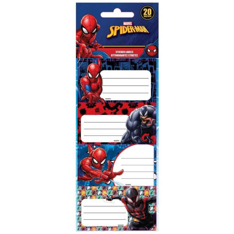 Διακάκης Ετικέτες Αυτοκόλλητες Spiderman 20 τεμ 5φυλλα 508042