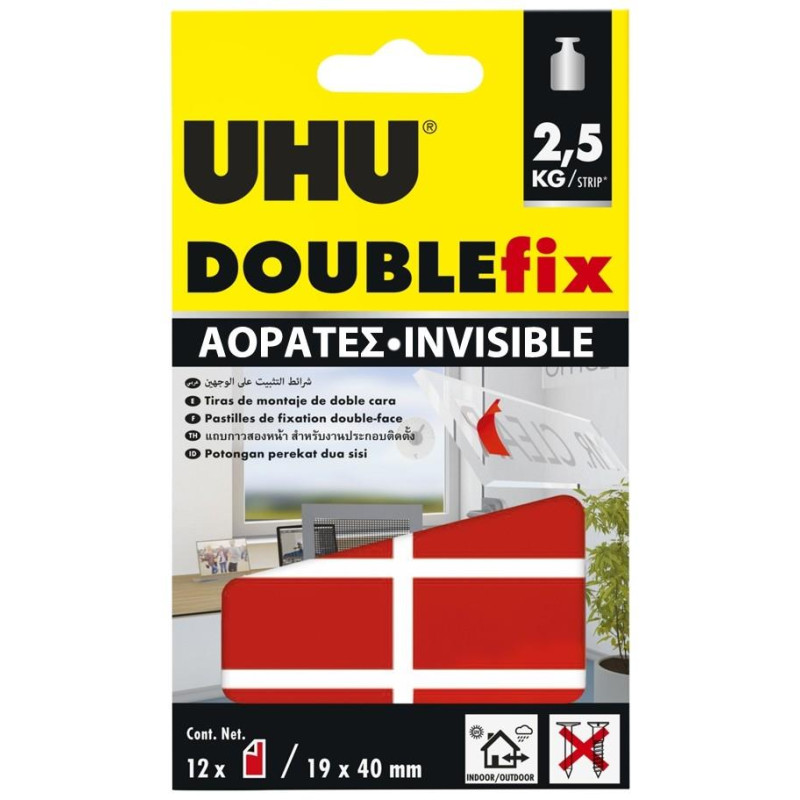 UHU Doublefix Διπλής Όψεως Αόρατη 12 τεμάχια 32915 UHU Doublefix Διπλής Όψεως Αόρατη 12 τεμάχια 32915