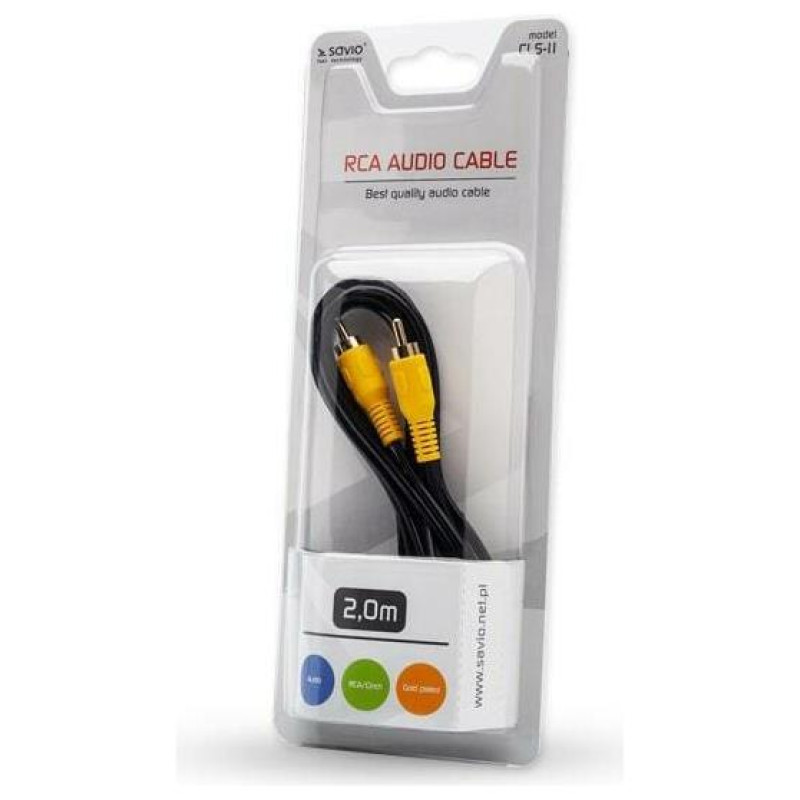 Savio Cable RCA male - RCA male 2m CLS-11