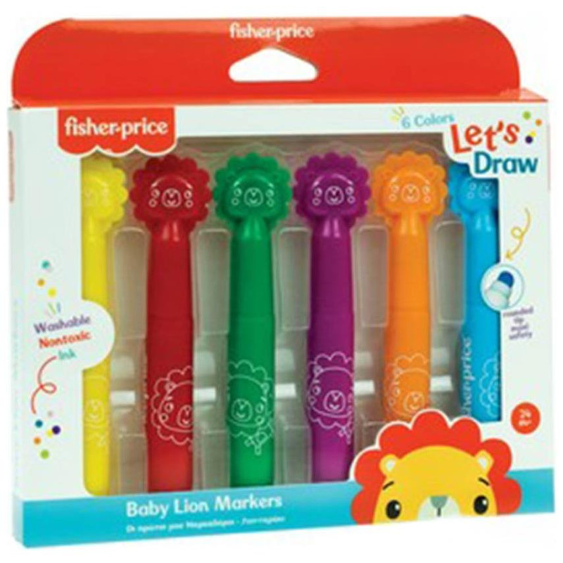 Fisher Price Μαρκαδόροι Λιονταράκι 6χρωμ. 321-00008 Fisher Price Μαρκαδόροι Λιονταράκι 6χρωμ. 321-00008