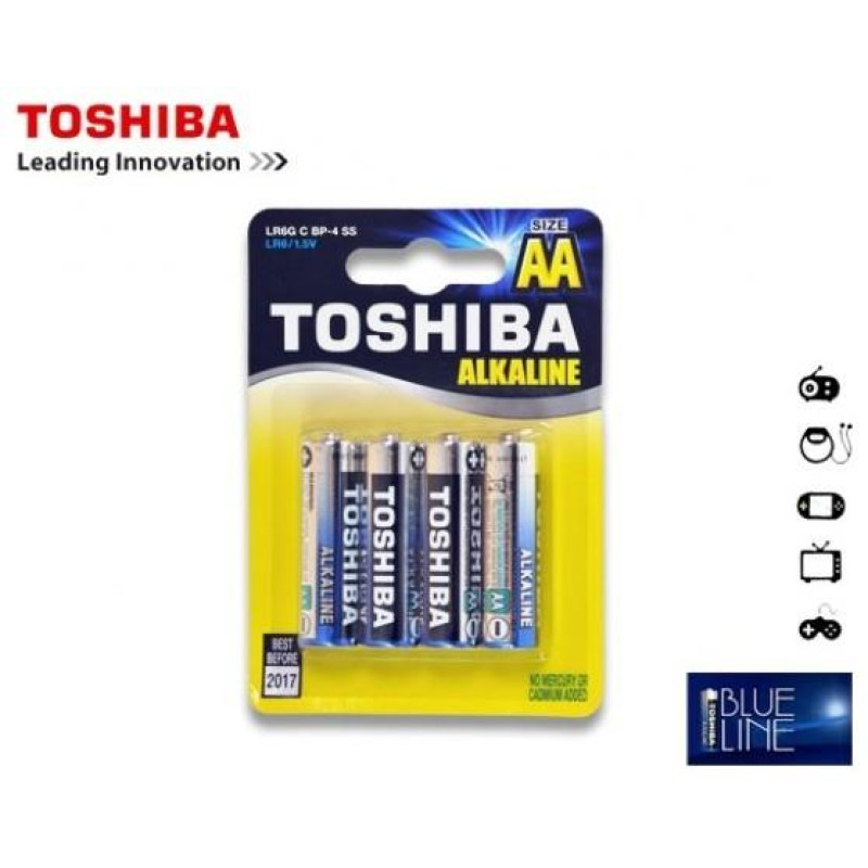 Toshiba Μπαταρίες Lr 06 (Aa) Alkaline 4Τ. Toshiba Μπαταρίες Lr 06 (Aa) Alkaline 4Τ.