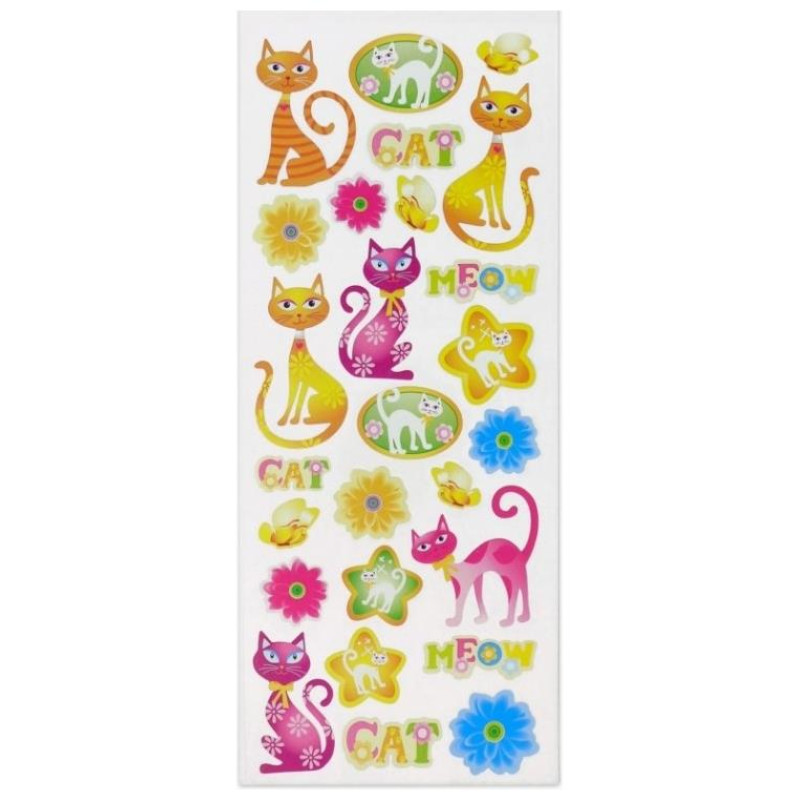 OEM Αυτοκόλλητα Stickers Floral Cats 31x11cm 145815000