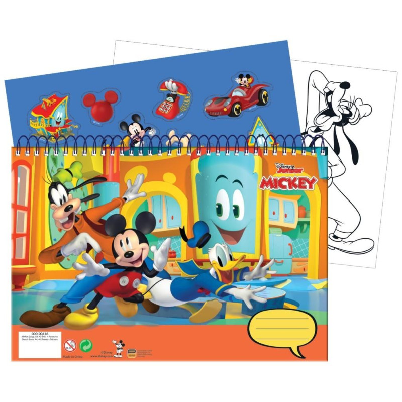 Gim Μπλοκ Ζωγραφικής 23x33cm 40φ+Sticker Mickey 340-86416
