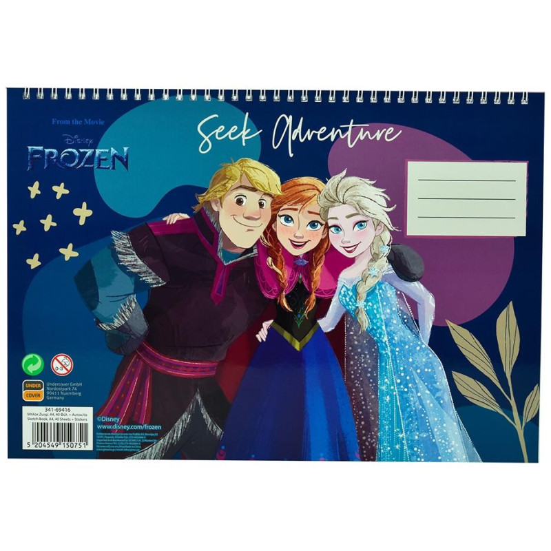 Gim Μπλοκ Ζωγραφικής 23x33cm 40φ+Sticker Frozen 341-69416