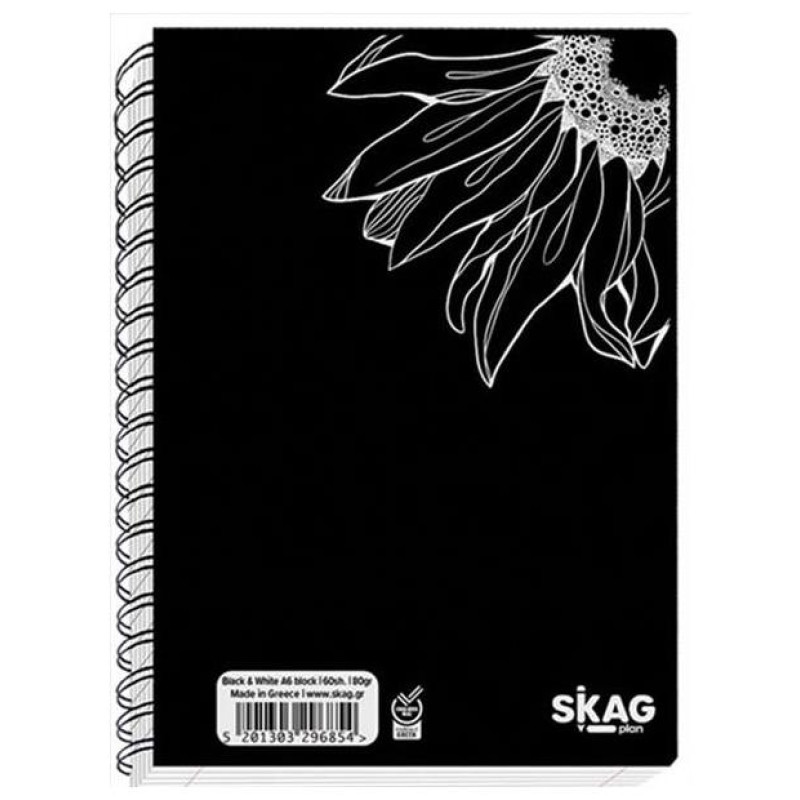 Skag Black & White Μπλοκάκια Α6 60φ 80gr No9066 S296854 Skag Black & White Μπλοκάκια Α6 60φ 80gr No9066 S296854