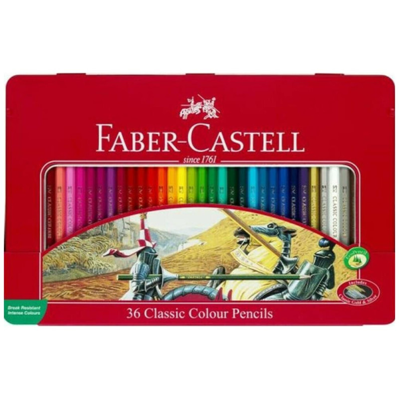 Faber Castell Ξυλομπογιές Μεταλλική Συσκευασία Σετ 24 Τεμαχίων 115824