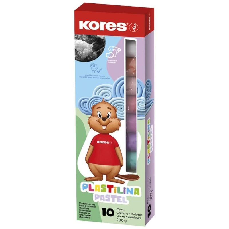Kores Πλαστελίνη 10 Παστέλ Χρώματα 200gr Kores Πλαστελίνη 10 Παστέλ Χρώματα 200gr