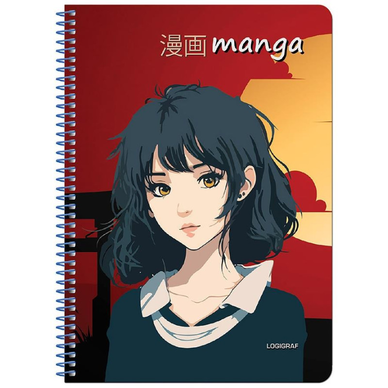 Logigraf Manga Τετράδιο Σπιράλ Wirelock Α4/21χ29 2 Θέματα 60φ/70gr