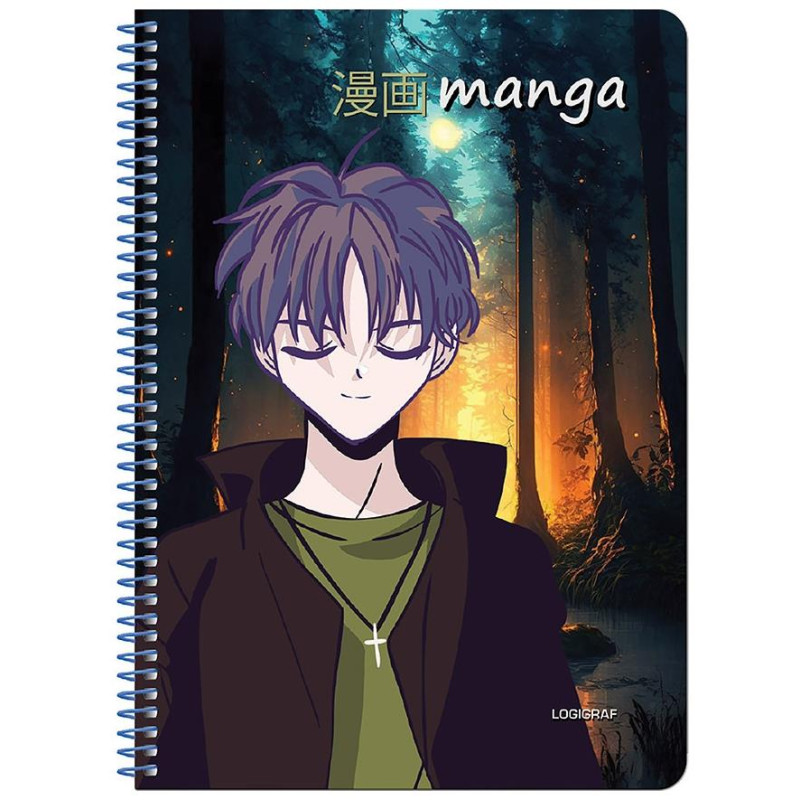 Logigraf Manga Τετράδιο Σπιράλ Wirelock B5/17χ25 3 Θέματα 90φ/70gr