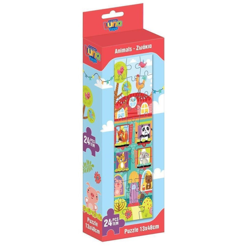Luna Puzzle Πύργος 24τεμ 12,7x47,7εκ Ζωάκια 622445 Luna Puzzle Πύργος 24τεμ 12,7x47,7εκ Ζωάκια 622445