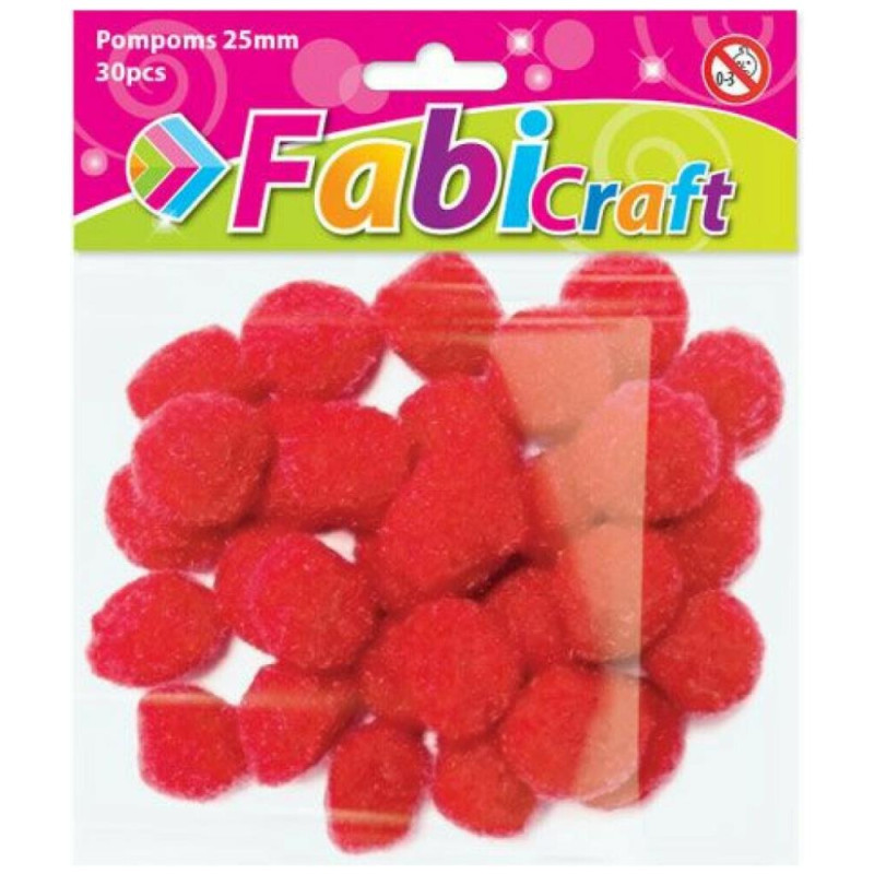 Fabi PomPom 2.5cm 30τεμ Κόκκινο 130283
