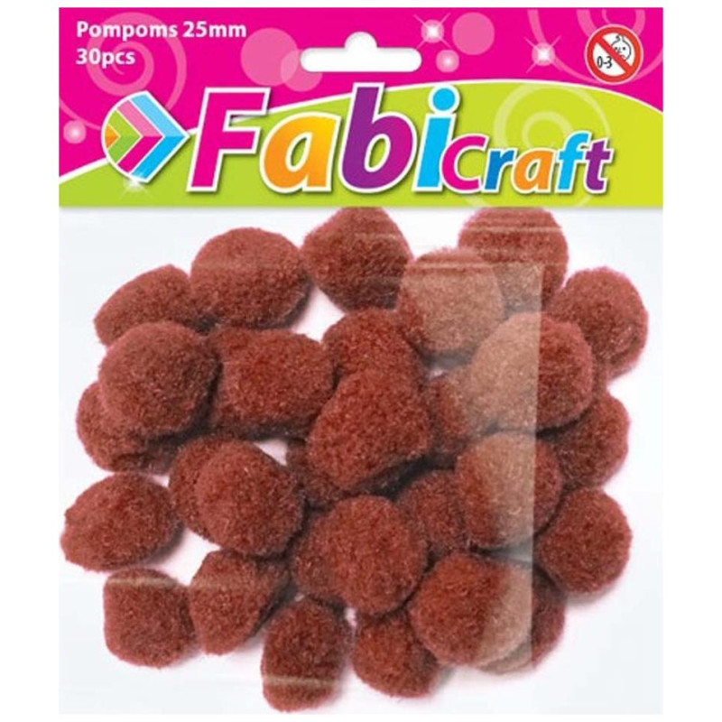 Fabi PomPom 2.5cm 30τεμ Καφέ 130294