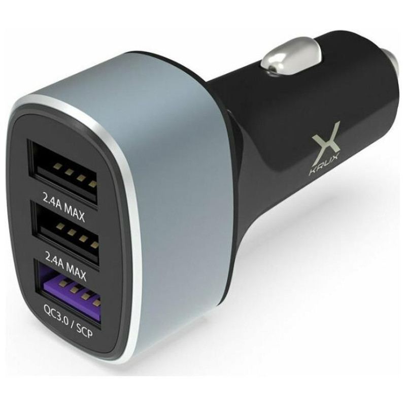 Krux Φορτιστής Αυτοκινήτου με Θύρες: 3xUSB KRX0063 Krux Φορτιστής Αυτοκινήτου με Θύρες: 3xUSB KRX0063
