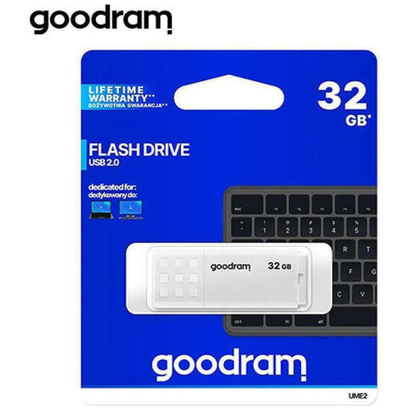 GoodRAM UME2 32GB USB 2.0 Stick Λευκό GoodRAM UME2 32GB USB 2.0 Stick Λευκό
