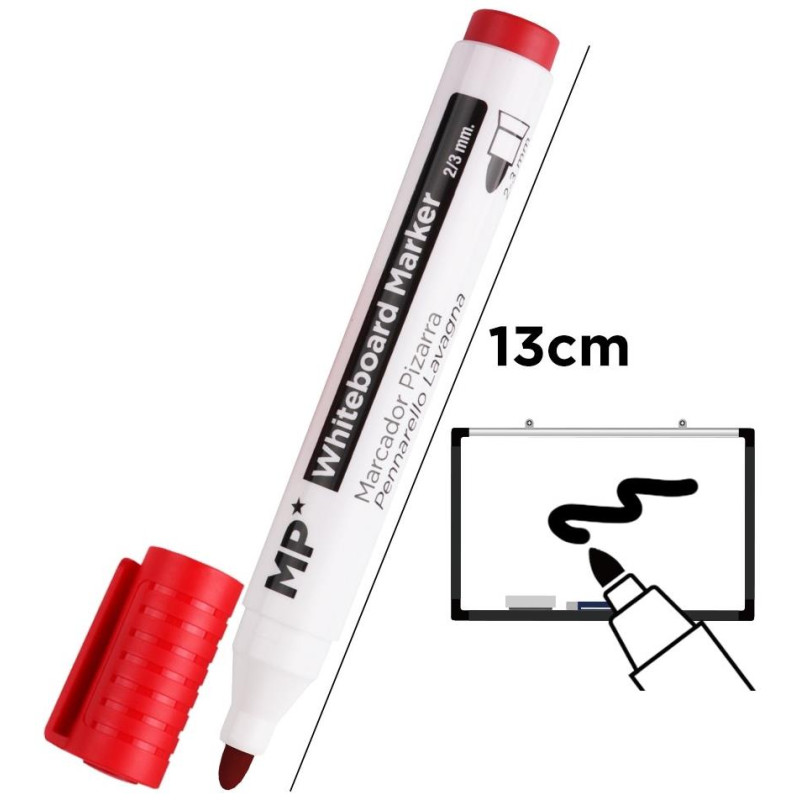 MP Μαρκαδόρος Ασπροπίνακα MP Κόκκινος 2/3mm PE487R-S
