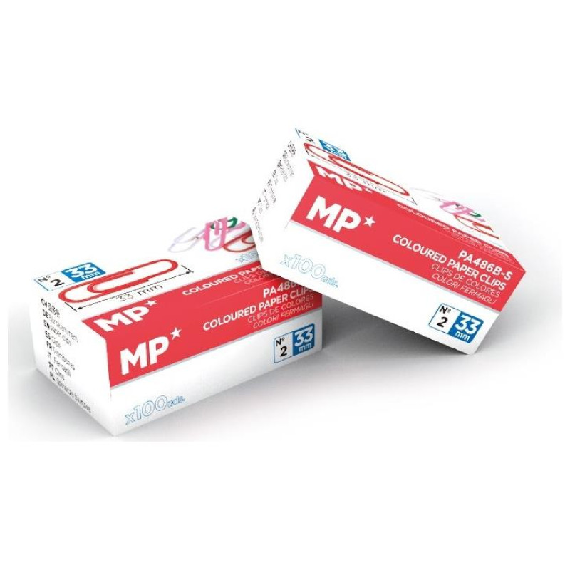MP Χρωματιστοί Συνδετήρες 33mm 70τεμ PA486-02