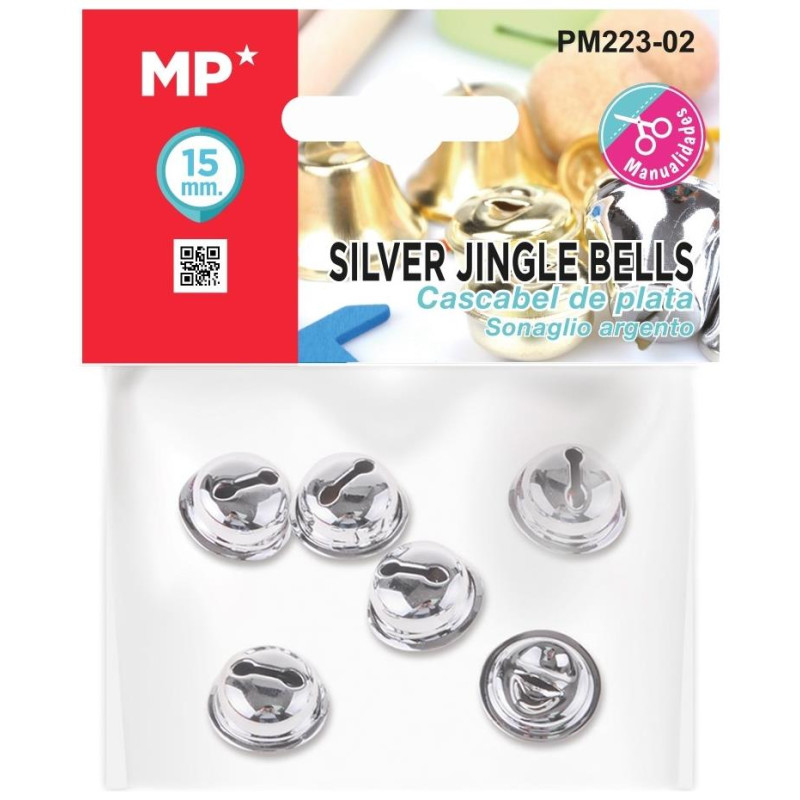 MP Ασημένια Κουδουνάκια Χειροτεχνίας 15mm 6 Tεμ PM223-02