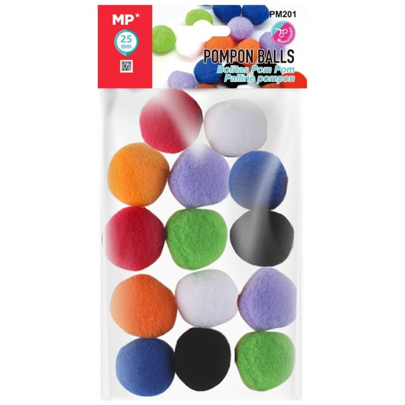 MP Χρωματιστές μπάλες Pompom για χειροτεχνίες 25mm PM201
