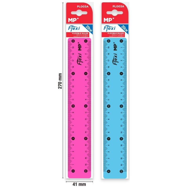 MP Εύκαμπτος Πλαστικός Χάρακας 20cm PL003A
